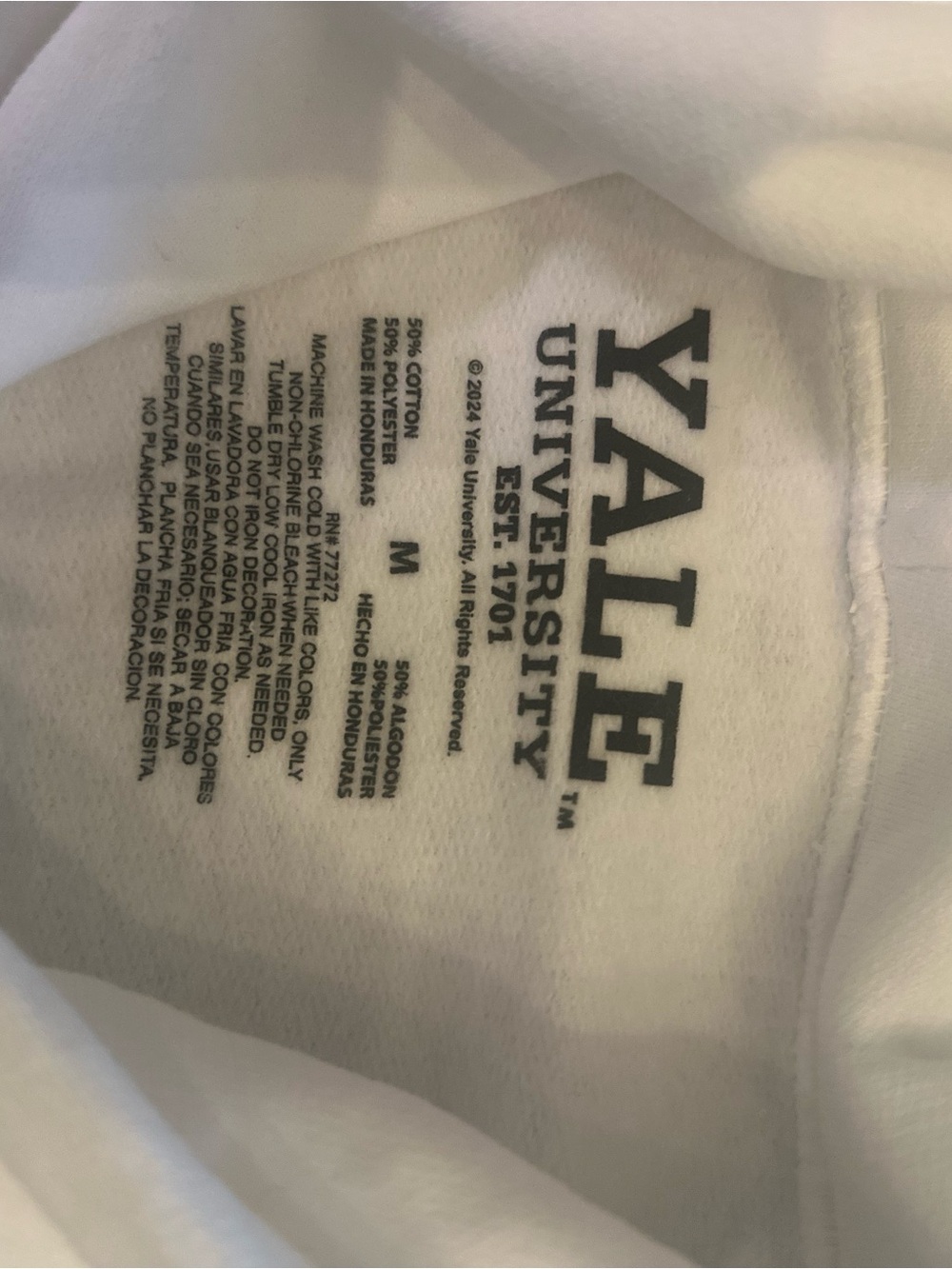 Yale University White Hoodie Sweatshirt - Picture 3 of 3